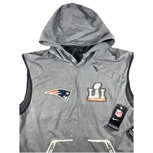 Nike NFL Patriots Super Bowl LI Media Day PreGame Hoodie Vest On Field Apparel M